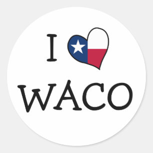 Sticker Rond I Love Waco