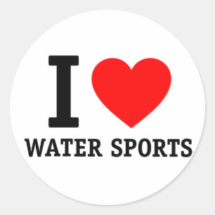 Sticker Rond I Love Water Sports
