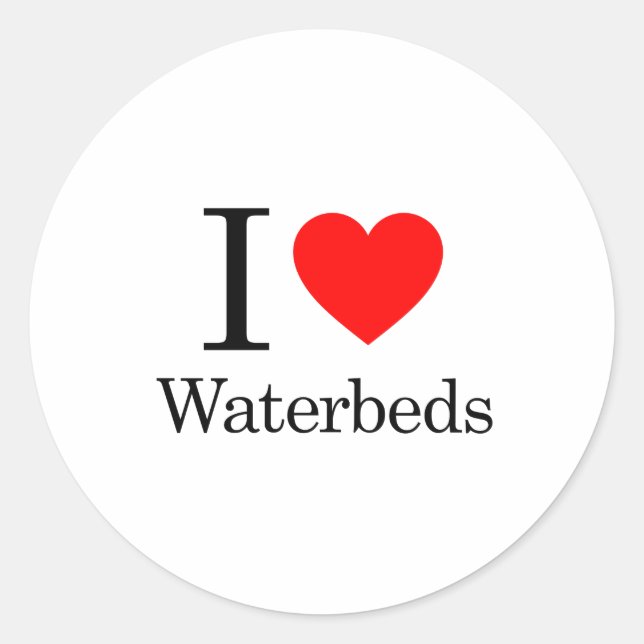 Sticker Rond I Love Waterbed (Devant)