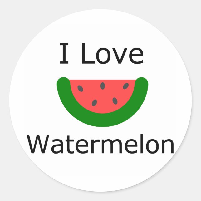 Sticker Rond I Love Watermelon (Devant)