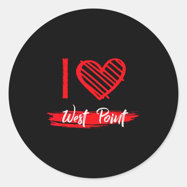 Sticker Rond I Love West Int I Heart West Int  (Devant)