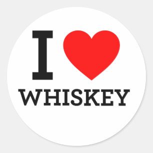 Sticker Rond I Love Whiskey