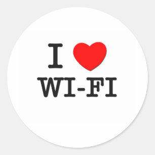Sticker Rond I Love Wi-Fi