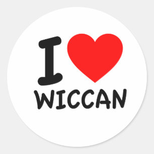 Sticker Rond I Love Wiccan
