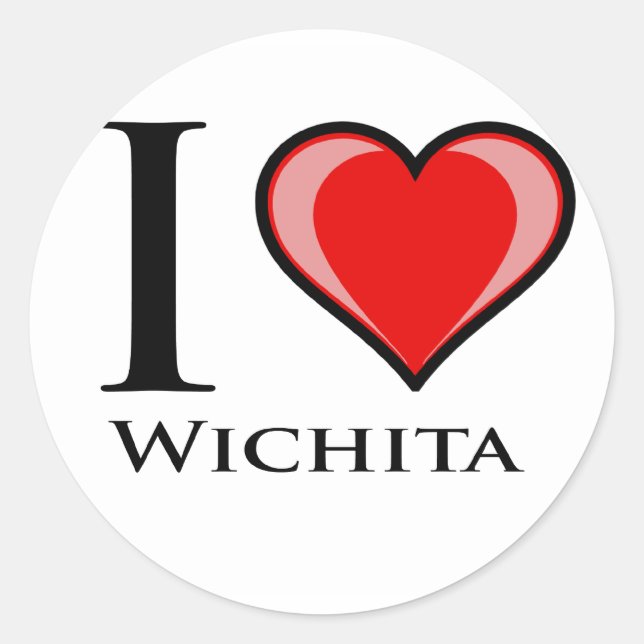 Sticker Rond I Love Wichita (Devant)