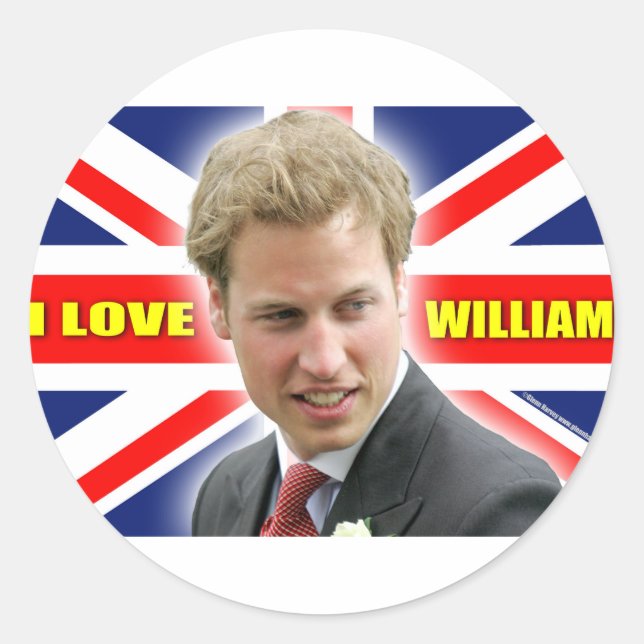 Sticker Rond I Love William (Devant)