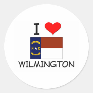 Sticker Rond I Love Wilmington Caroline du Nord