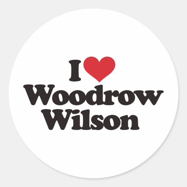 Sticker Rond I Love Woodrow Wilson (Devant)