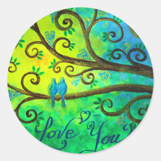 Sticker Rond I Love You Hearts par Jan Marvin