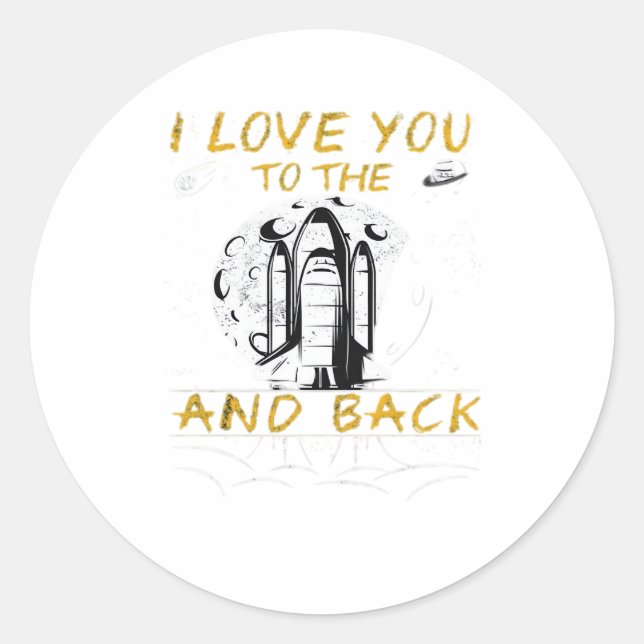 Sticker Rond I Love You To The Moon And Back Moody Dramatic Sty (Devant)