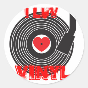 Sticker Rond I Luv Vinyl