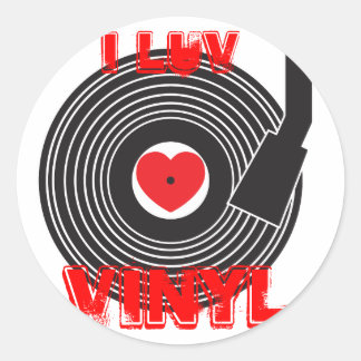 Sticker Rond I Luv Vinyl