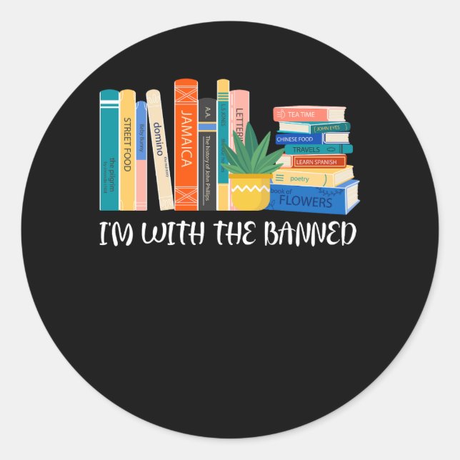 Sticker Rond I_m avec Les Livres Interdits J'Ai Lu Les Livres I (Devant)