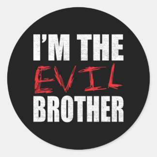 Sticker Rond I’m the evil brother, funny brother