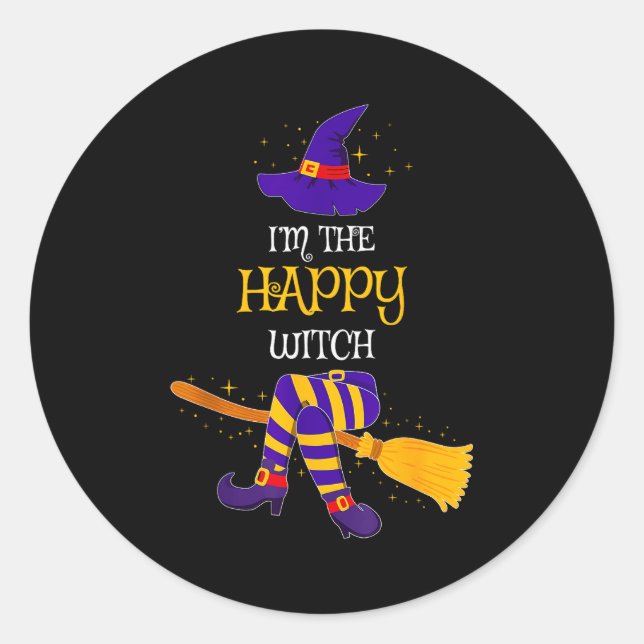 Sticker Rond I’m The Happy Witch Family Matching Costume Hallow (Devant)