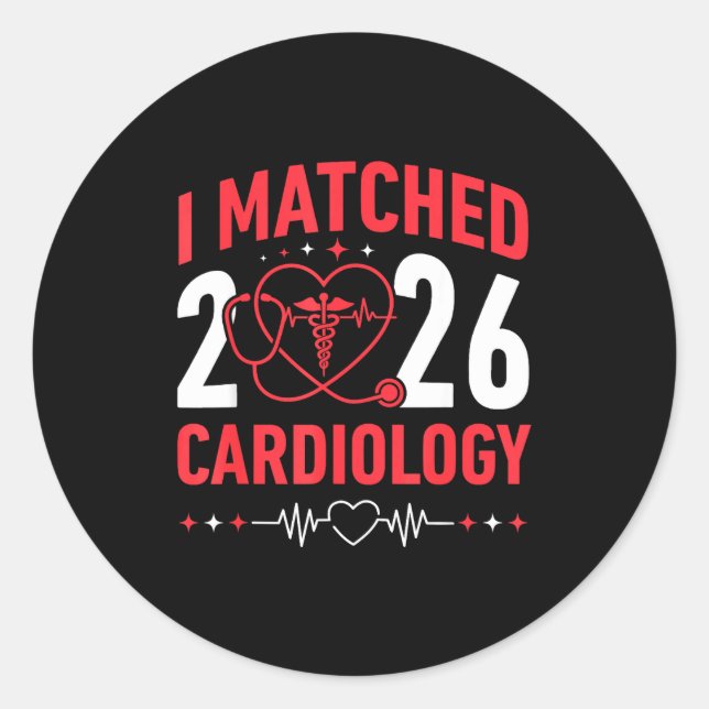 Sticker Rond I Matched Cardiology Match Day 2026 Residency Resi (Devant)