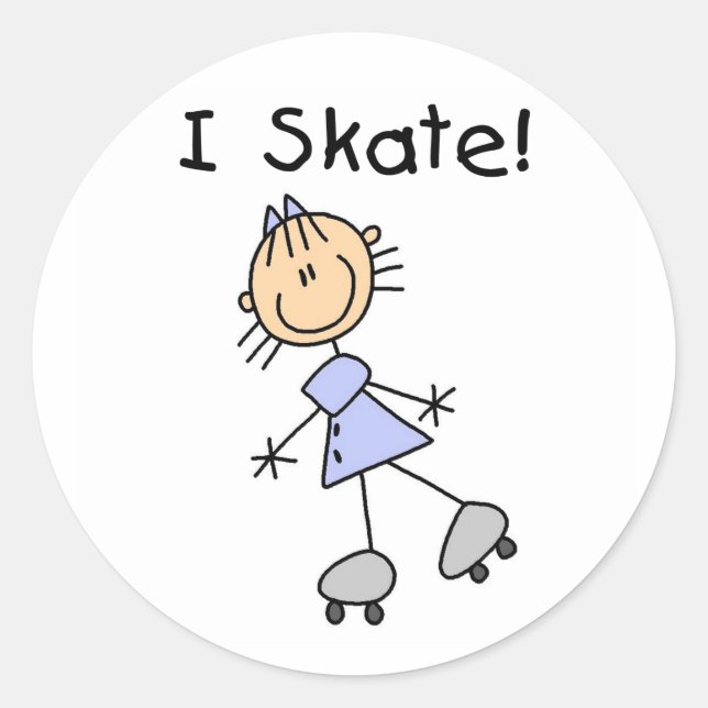 Sticker Rond I Patinage - Patinage à rouleaux pour filles (Devant)