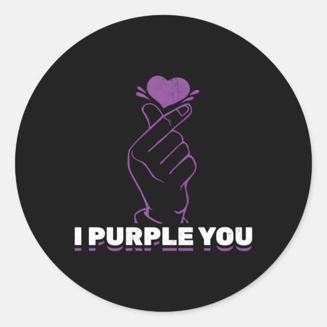 Sticker Rond I Purple You Kdrama Symbole main coréen Kpop (Devant)