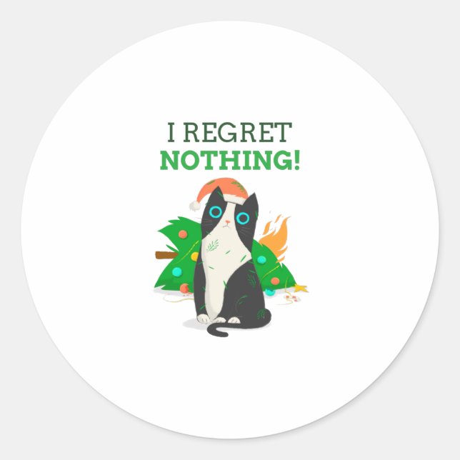 STICKER ROND I REGRET NOTHING (Devant)