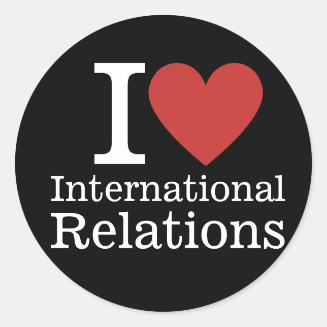 Sticker Rond I ❤️ Relations internationales pour les étudiants/ (Devant)