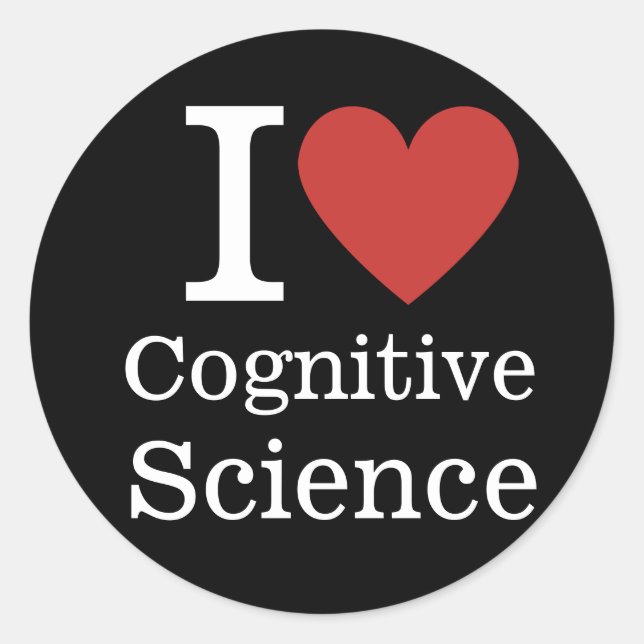 Sticker Rond I ❤️ Sciences cognitives pour les étudiants / Facu (Devant)