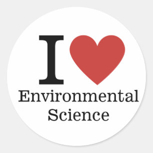 Sticker Rond I ❤️ Sciences De l'environnement pour les étudiant
