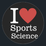 Sticker Rond I ❤️ Sciences du sport pour les étudiants / Facult<br><div class="desc">Célébrez votre passion pour la science du sport avec l'autocollant I ❤️ Sports Science CUSTOM Classic Round Sticker ! Conçu pour les étudiants comme pour les professeurs, cet autocollant est le moyen parfait de montrer votre amour pour le domaine qui combine la forme, la santé et la performance. Que ce...</div>