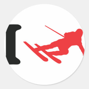 Sticker Rond i ski icône ski