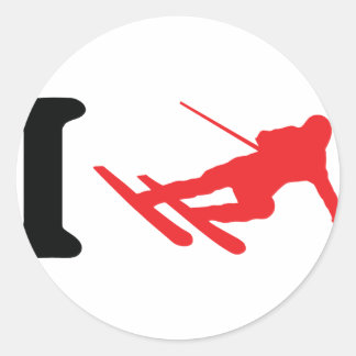 Sticker Rond i ski icône ski