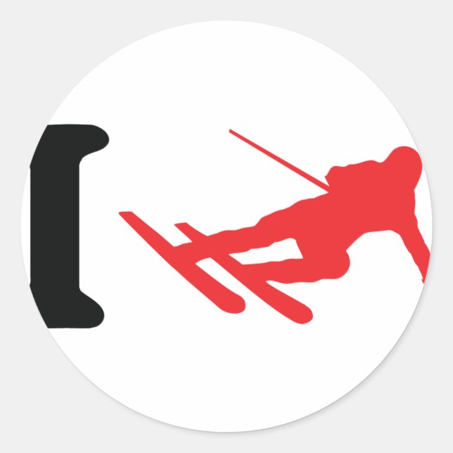 Sticker Rond i ski icône ski (Devant)