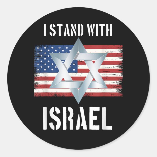 Sticker Rond i stand with israel (Devant)