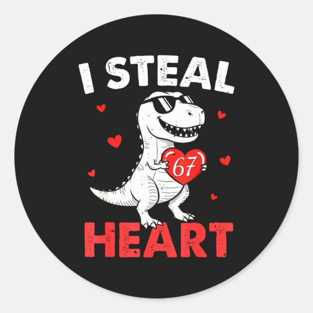 Sticker Rond I Steal Hearts 67 Valentines For Boys Girls Kids W (Devant)