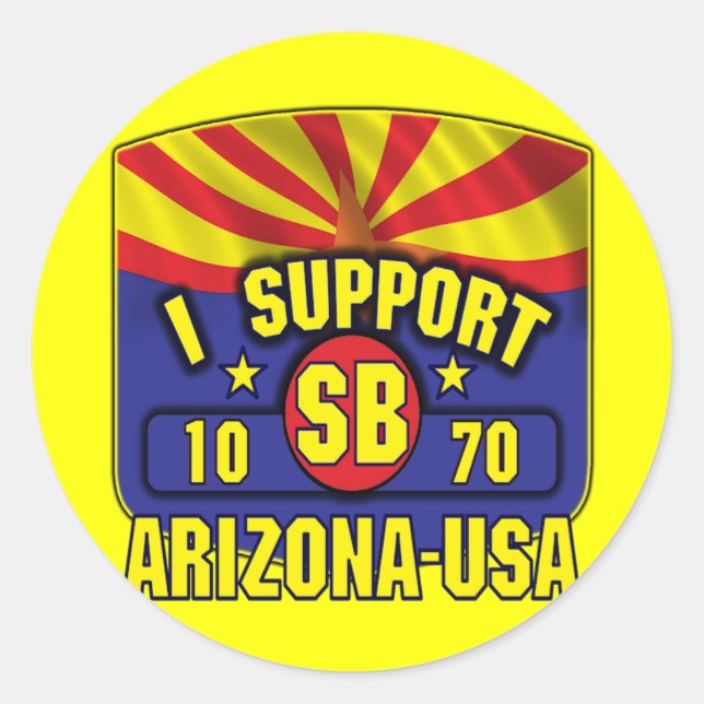 Sticker Rond I Support SB1070 - Arizona USA (Devant)