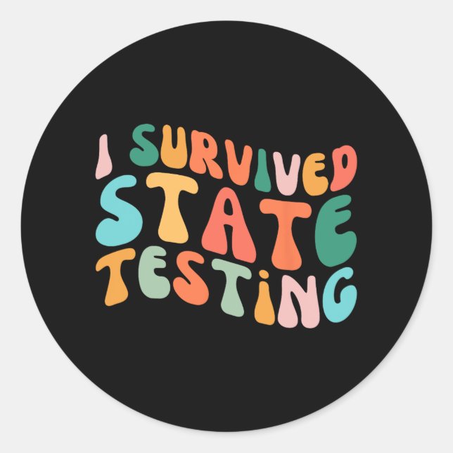 Sticker Rond I Survie State Testing Design Student State Test (Devant)