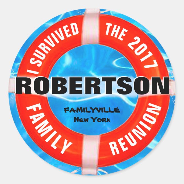 Sticker Rond I Survied Family Reunion (Devant)