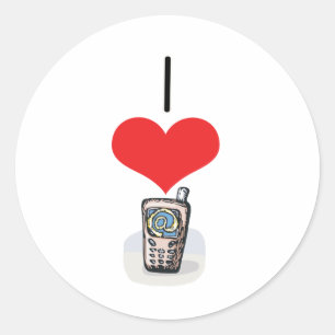 Sticker Rond I téléphones portables de coeur (amour)