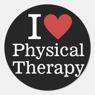 Sticker Rond I ❤️ Thérapie physique pour les étudiants / Facult