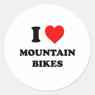 Sticker Rond I vélos de montagne de coeur