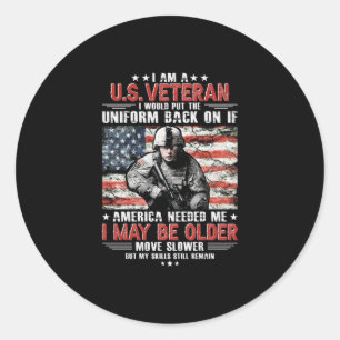 Sticker Rond I Vétéran I May Be Older Move