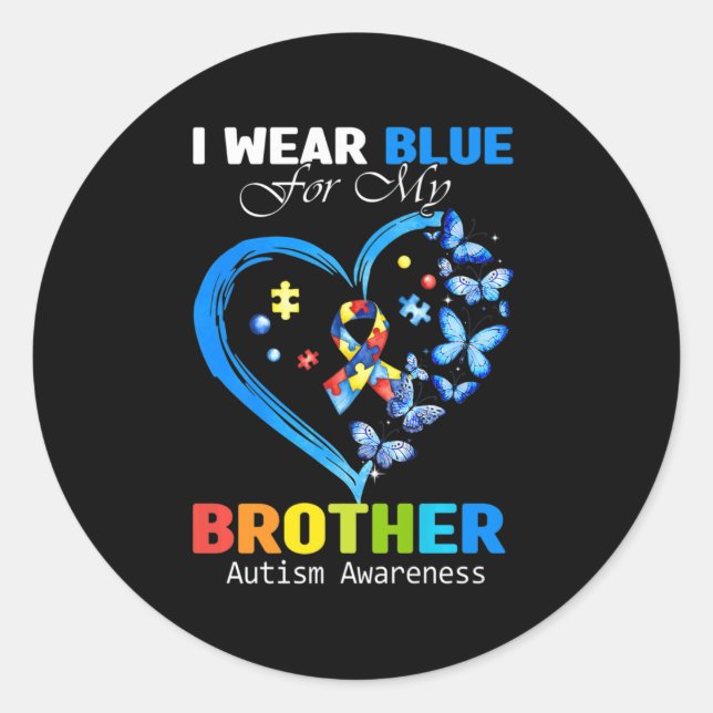 Sticker Rond I Wear Blue (Devant)