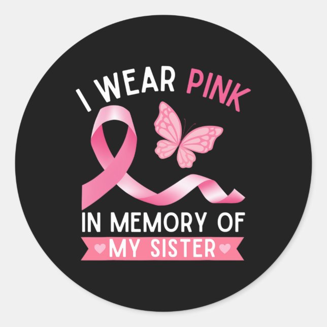 Sticker Rond I Wear Pink (Devant)