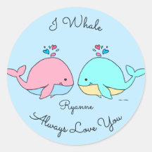 I Whale Toujours Vous Aimer Cute Kawaii Baby Blue