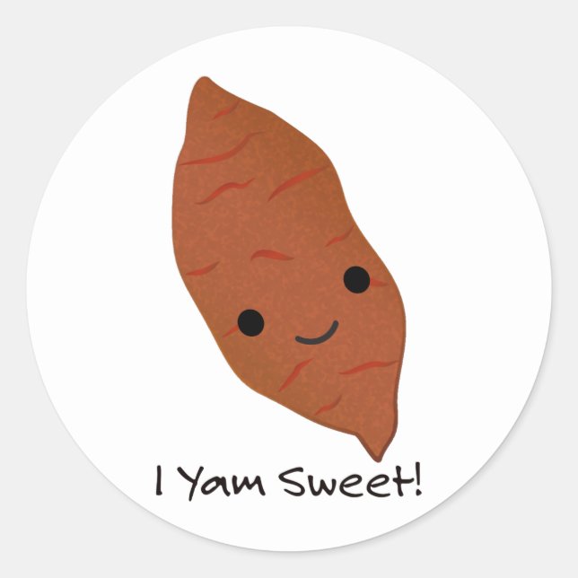 Sticker Rond I Yam Sweet Cute kawaii Sweet Potato (Devant)