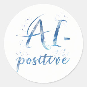 Sticker Rond IA-Positive Text Art