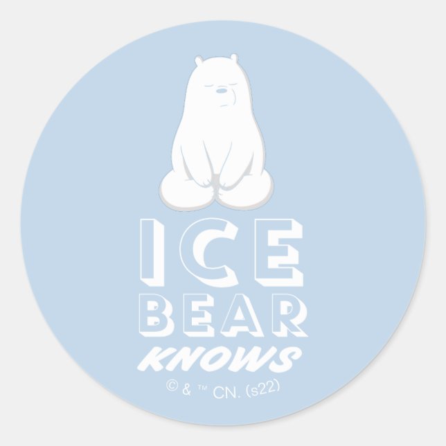 Sticker Rond Ice Bear Knows (Devant)