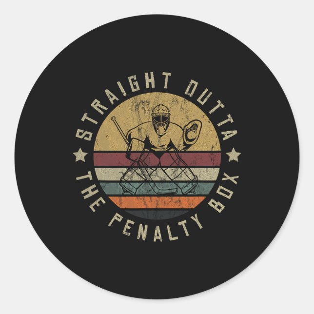 Sticker Rond Ice Hockey Player Goalie Jersey Puck Face Mask Tea (Devant)