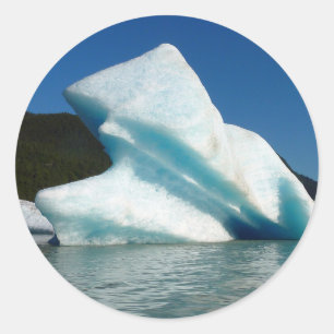 Sticker Rond Iceberg sur le lac Mendenhall en Alaska