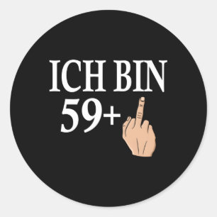 Sticker Rond Ich Bin 59 Mittelfinger Salutation Birth B-Day