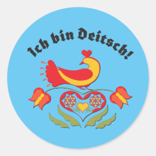 Sticker Rond Ich bin Deitsch !
