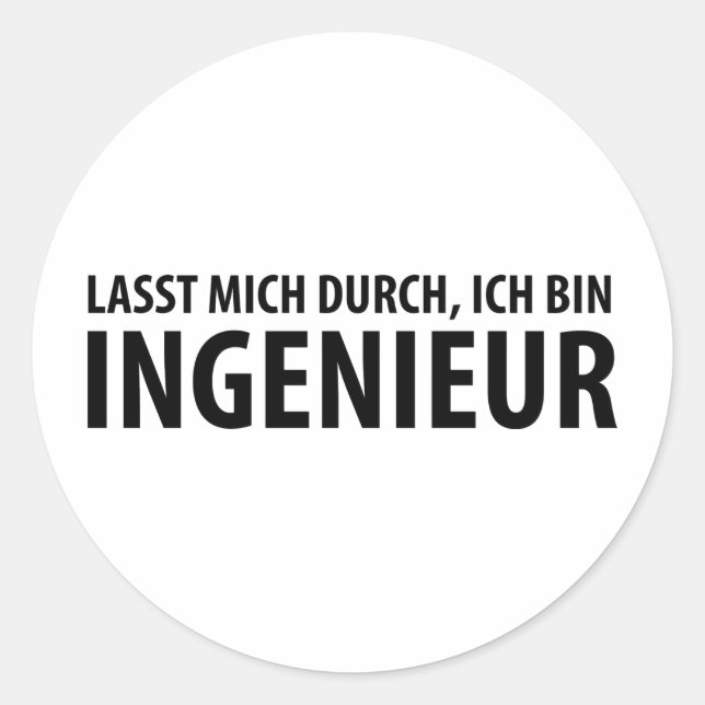 Sticker Rond Ich bin Ingenieur icône (Devant)